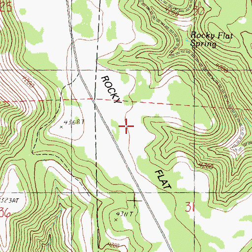 Topographic Map of Rocky Flat, OR