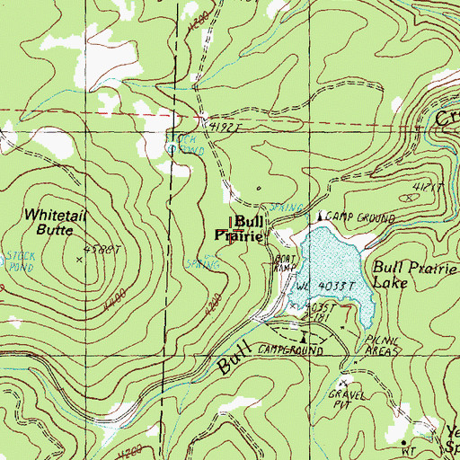 Topographic Map of Bull Prairie, OR