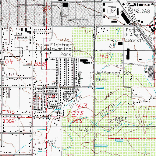 Topographic Map of Jefferson School Park, OR