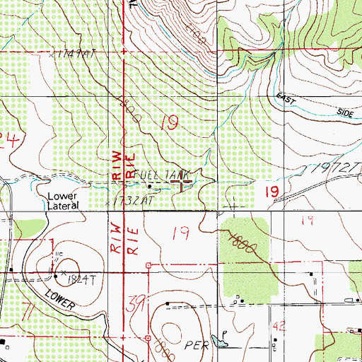 Topographic Map of Rheinhardt Gulch, OR