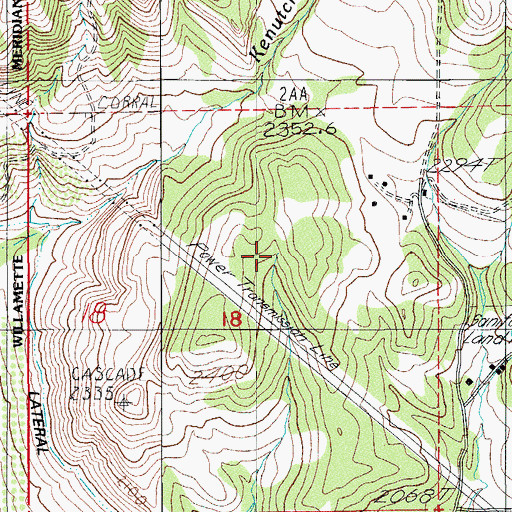 Topographic Map of Brockway Reservoir, OR