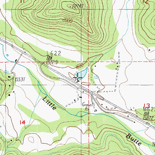 Topographic Map of Owens Reservoir, OR