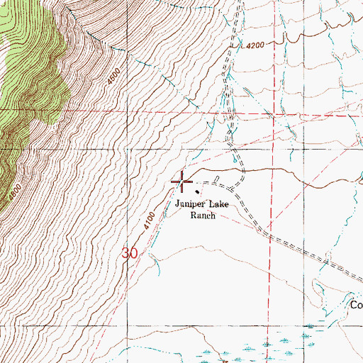 Topographic Map of Juniper Lake Ranch, OR