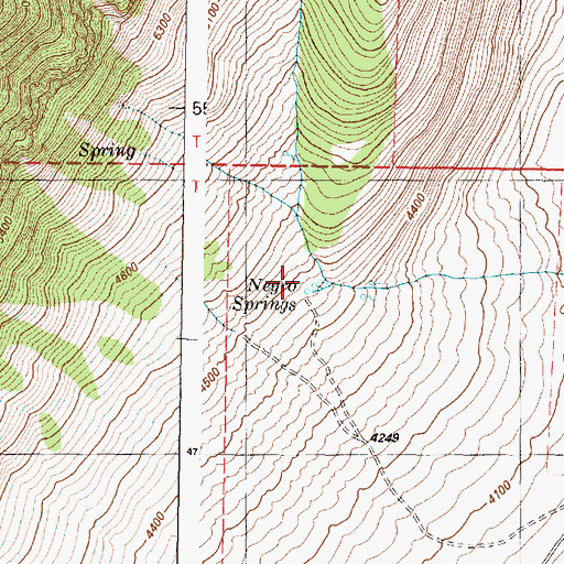 Topographic Map of Negro Springs, OR