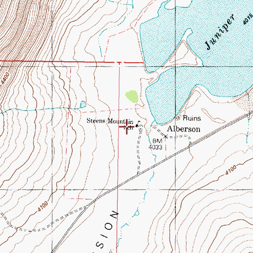 Topographic Map of Steens Mountain School, OR