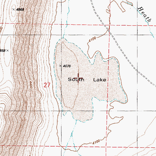 Topographic Map of South Lake, OR