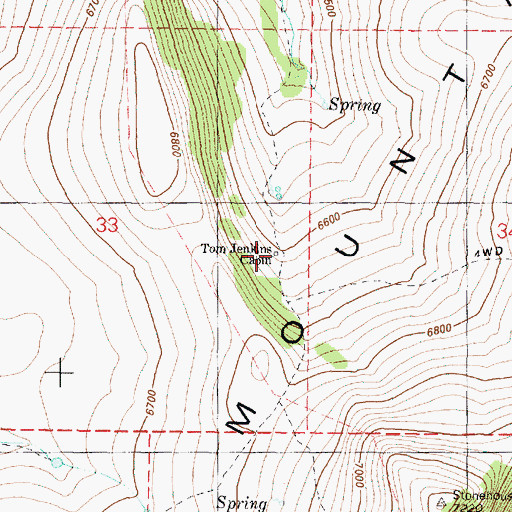Topographic Map of Tom Jenkins Cabin, OR
