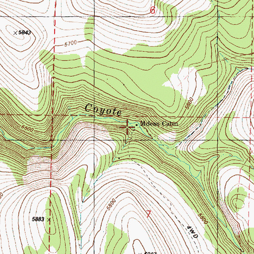 Topographic Map of Mclean Cabin, OR
