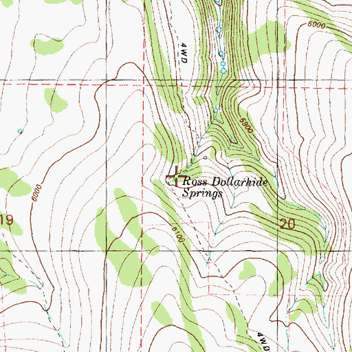 Topographic Map of Ross Dollarhide Springs, OR