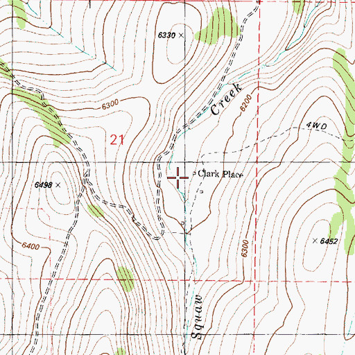Topographic Map of Clark Place, OR