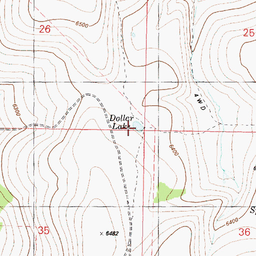 Topographic Map of Dollar Lake, OR