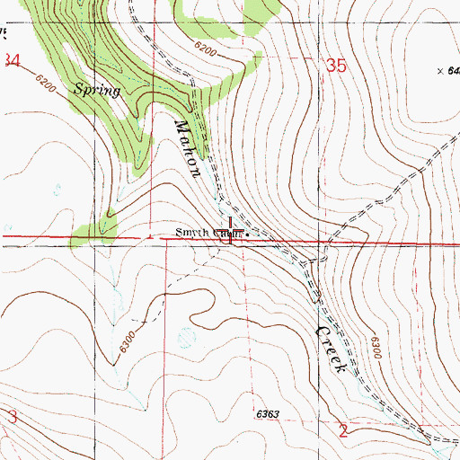 Topographic Map of Smyth Cabin, OR