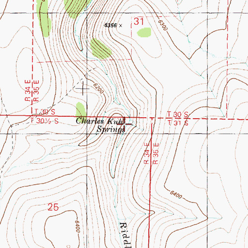 Topographic Map of Charles Kuhl Springs, OR