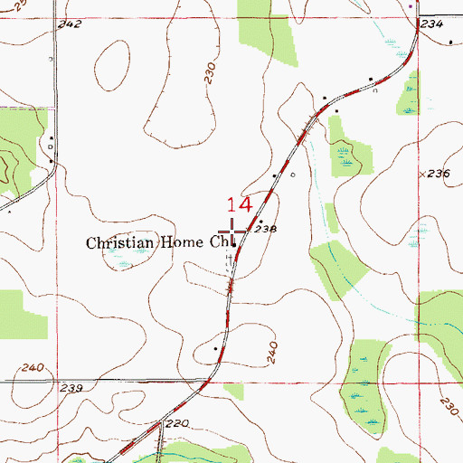 Topographic Map of Christian Home Church, AL