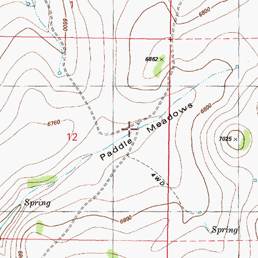 Topographic Map of Paddle Meadows, OR