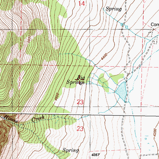 Topographic Map of Big Springs, OR