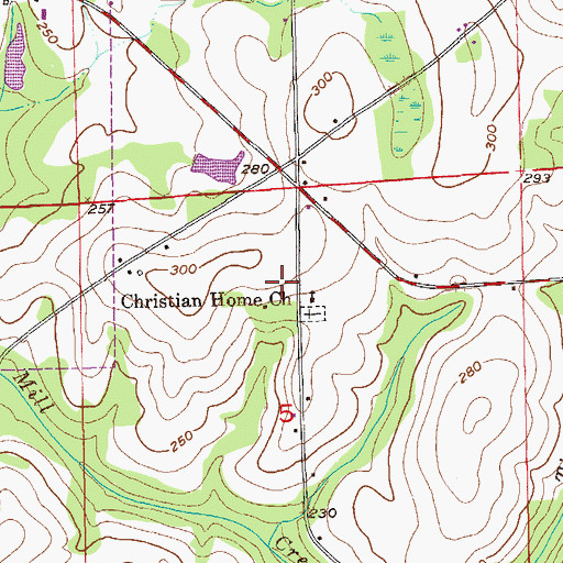 Topographic Map of Christian Home Baptist Church, AL