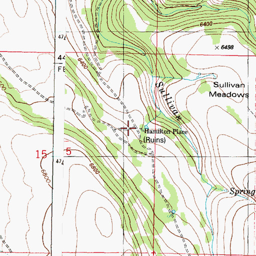 Topographic Map of Hamilton Place (historical), OR