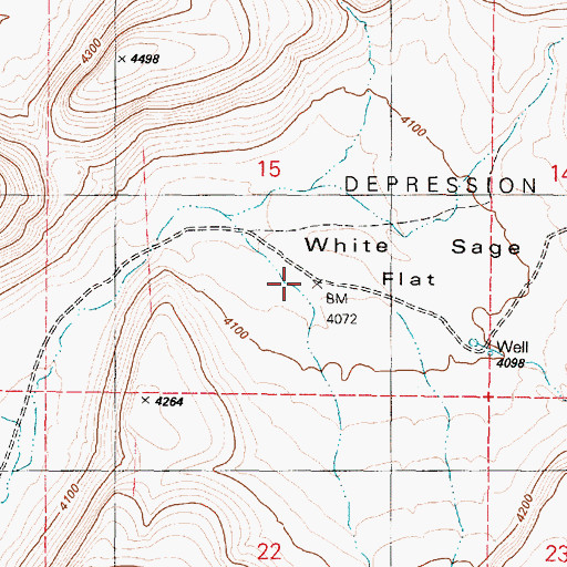 Topographic Map of White Sage Flat, OR
