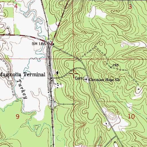 Topographic Map of Christian Hope Church, AL