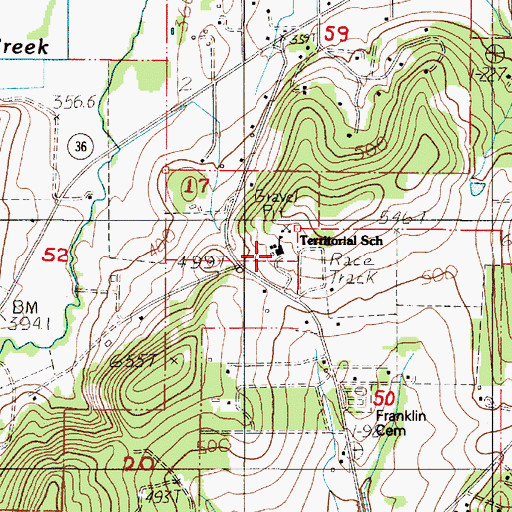 Topographic Map of Territorial Elementary School, OR