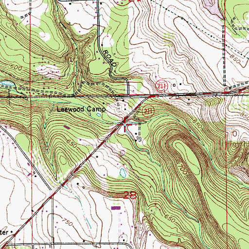 Topographic Map of Hidden Valley, OR