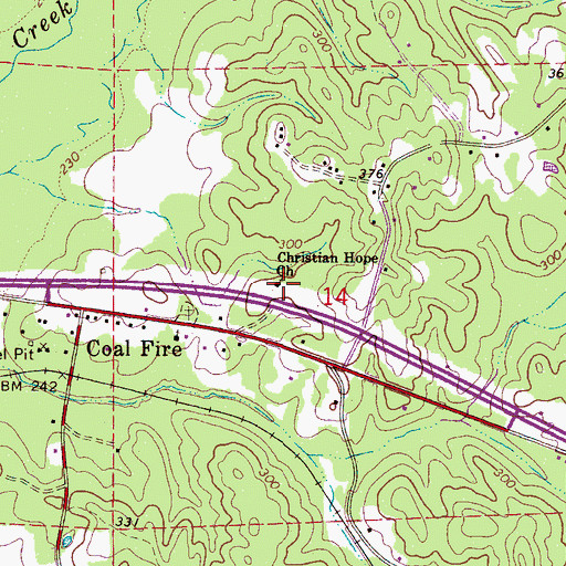 Topographic Map of Christian Hope Church, AL