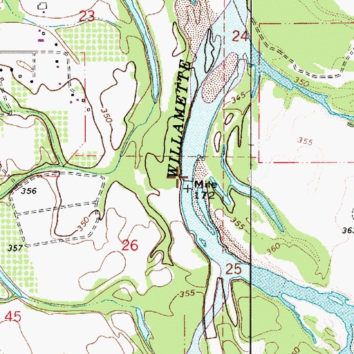 Topographic Map of Wilson Bend, OR