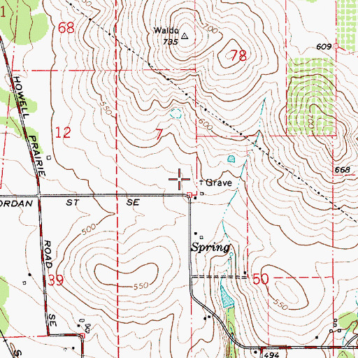 Topographic Map of Kimsey - Walker Cemetery, OR