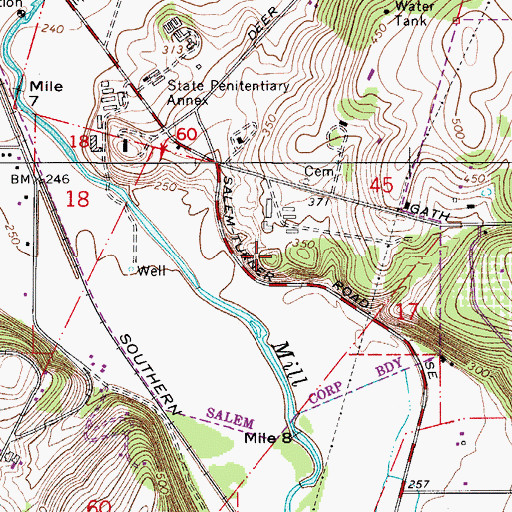 Topographic Map of Herron Cemetery, OR