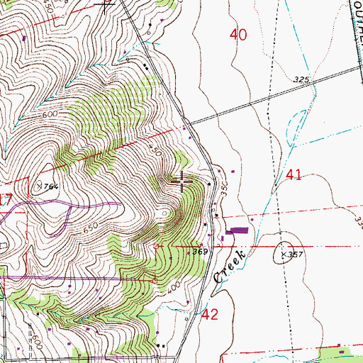 Topographic Map of Hunsaker Cemetery, OR