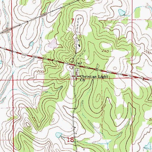 Topographic Map of Christian Light Church, AL