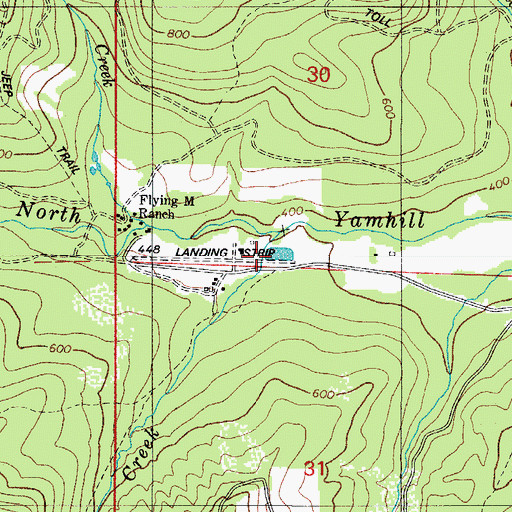 Topographic Map of Flying M Reservoir, OR