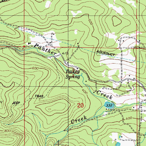 Topographic Map of Bailey Spring, OR