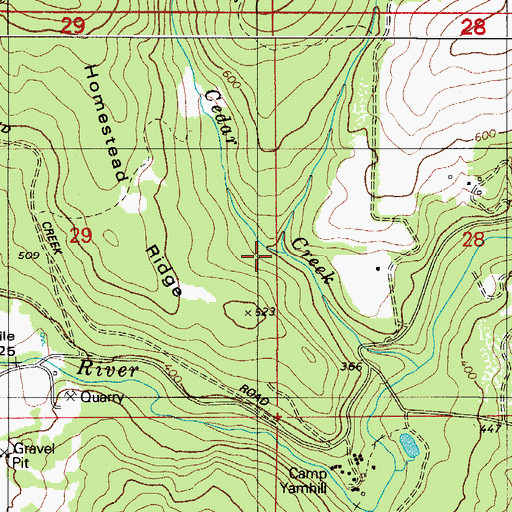Topographic Map of Bolton Creek, OR