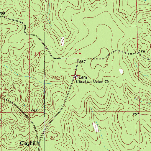 Topographic Map of Christian Union Church, AL