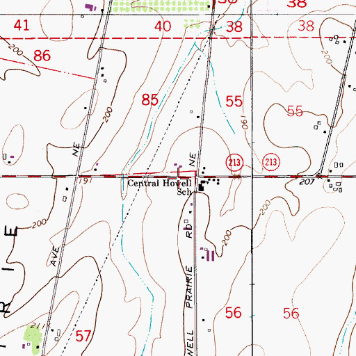 Topographic Map of Central Howell, OR