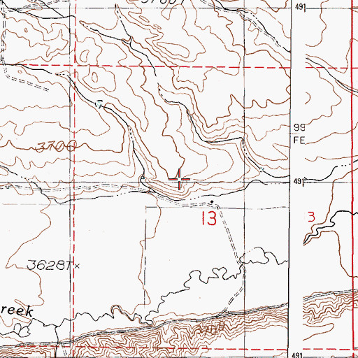 Topographic Map of Rutherford Spring, OR