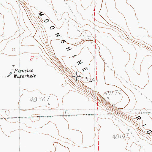 Topographic Map of Moonshine Ridge, OR