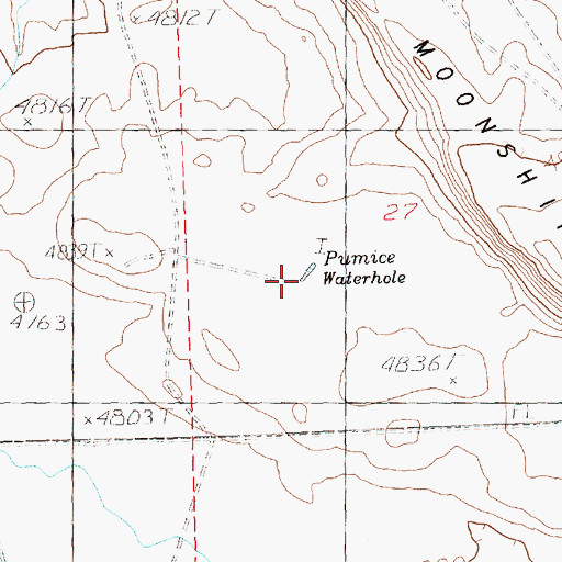 Topographic Map of Pumice Waterhole, OR