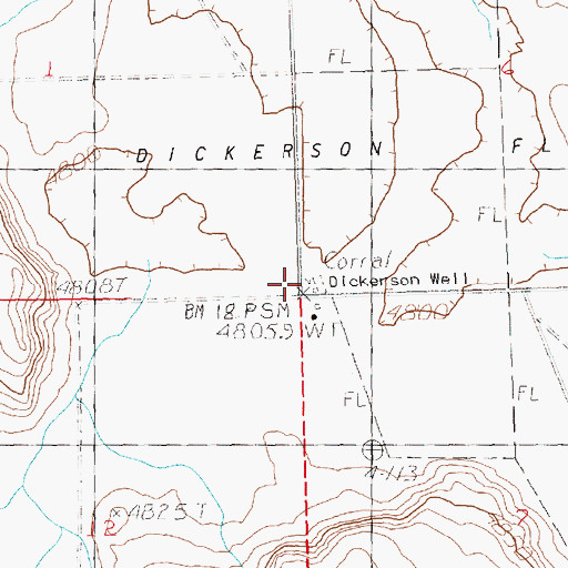Topographic Map of Dickerson Well, OR