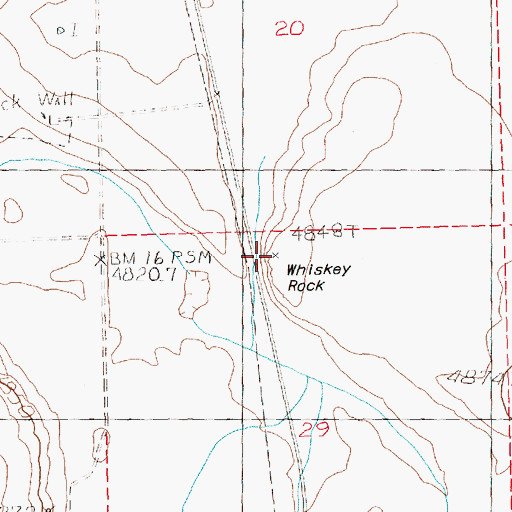Topographic Map of Whiskey Rock, OR