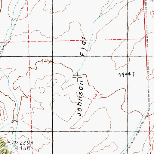 Topographic Map of Johnson Flat, OR
