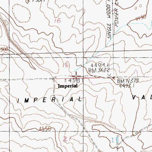 Topographic Map of Imperial (historical), OR