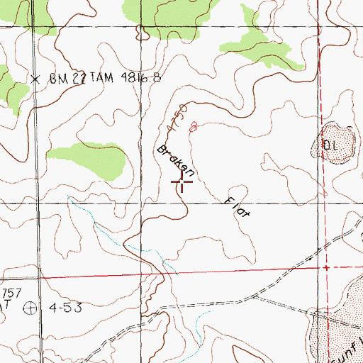 Topographic Map of Braken Flat, OR