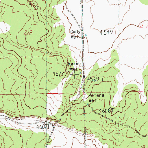 Topographic Map of Burns Well, OR