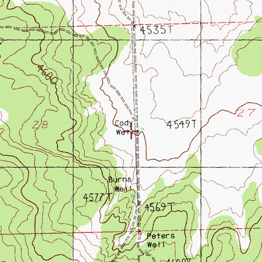 Topographic Map of Cody Well, OR
