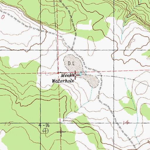 Topographic Map of Meeks Waterhole, OR
