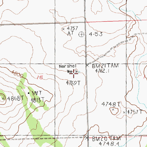 Topographic Map of Nershal Well, OR
