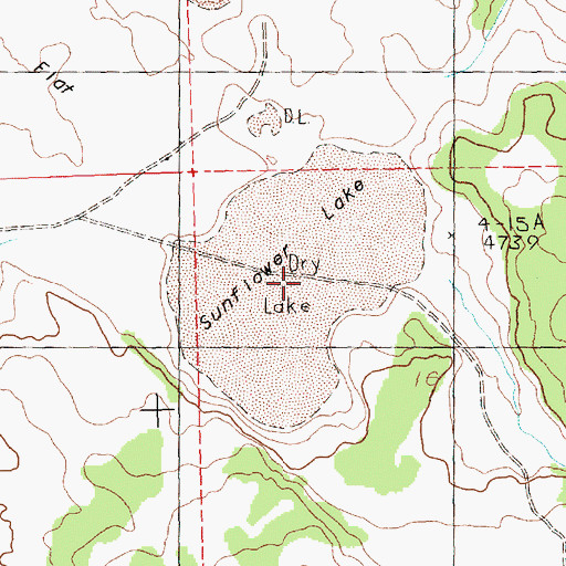 Topographic Map of Sunflower Lake, OR
